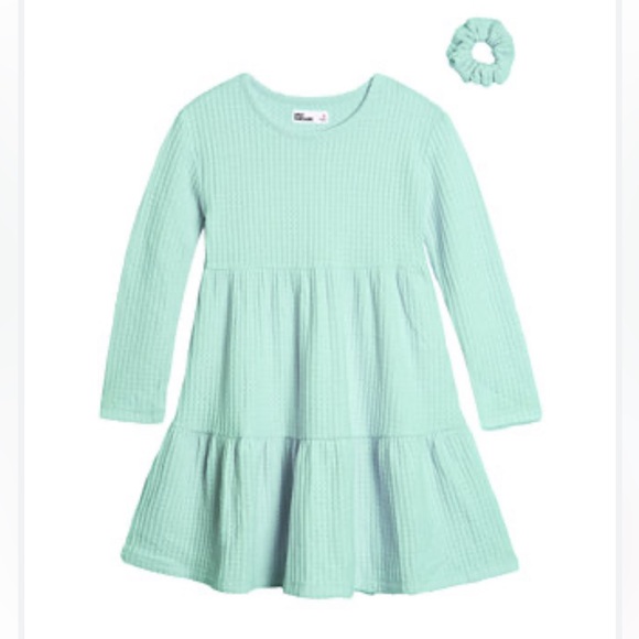 Epic Threads Girls Waffle Tiered Dress with Scrunchie Mint Candy Size L NWT - Picture 1 of 8